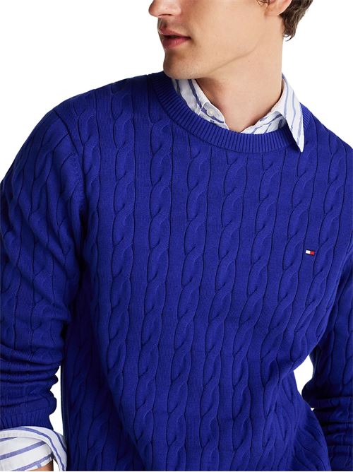 Maglioncino uomo blu in cotone bio Tommy Hilfiger | MW0MW33132D03